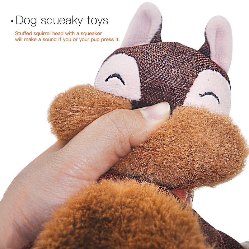 Vitscan Crinkle Dog Toy, No Stuffing Puppy Toys, Cotton Rope Limbs Stuffless Dog Toy with Squeaker, Plush Body Parts Squirrel Dog Squeaky Toys for Small Dog Chew Toys - Image 4